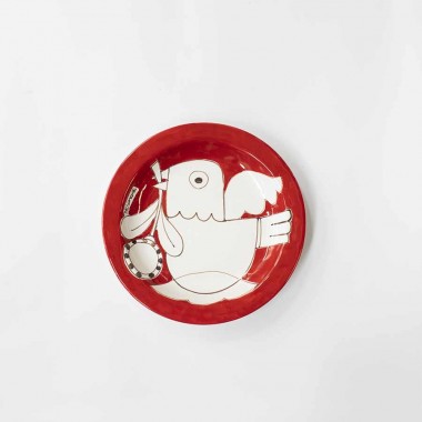 Ceramic Round Plate De Simone Sicilian Pottery Mangiallegro PTCN Ceramic Round Plate De Simone Sicilian Pottery Mangiallegro PTCN